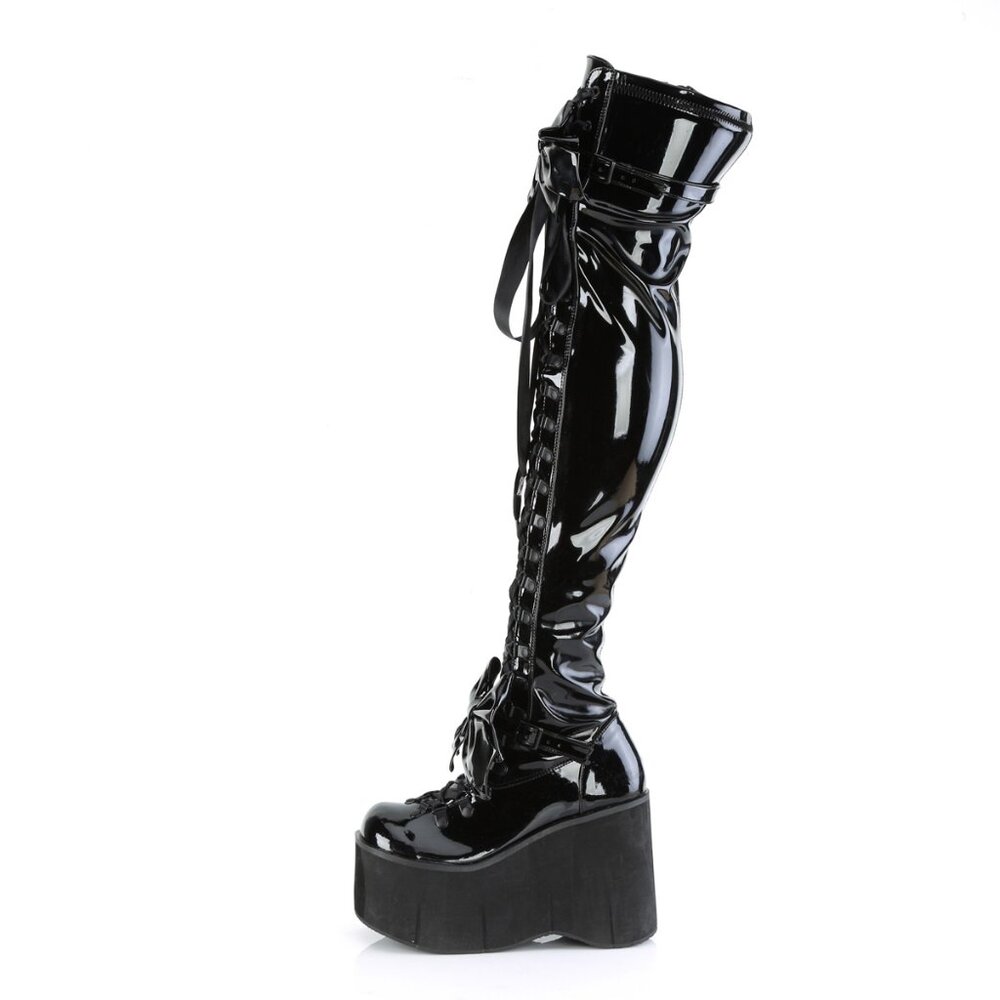 Demonia Kera-303 Black Patent Thigh High Boot - Picture 2 of 4